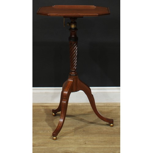 1420 - A Regency mahogany adjustable music or reading table, chamfered rectangular top with reading ledge, ... 