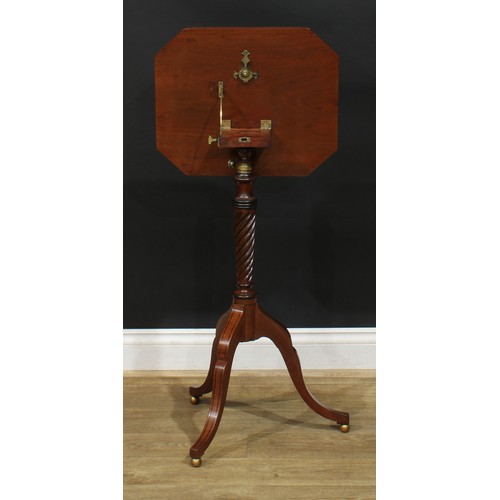 1420 - A Regency mahogany adjustable music or reading table, chamfered rectangular top with reading ledge, ... 