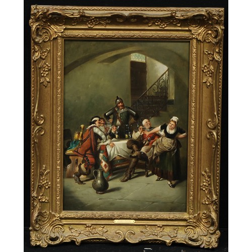 686 - Heinrich Bender
Troopers Relaxing
signed, named and titled to frame, oil on panel, 38cm x 27cm