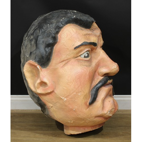 1288 - A large mid-20th century French papier-mâché carnival head, 90cm high