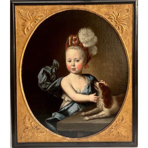 674 - Follower of Sir Godfrey Kneller (early 18th century)
Portrait of a Child with a Dog
oil on canvas, o... 