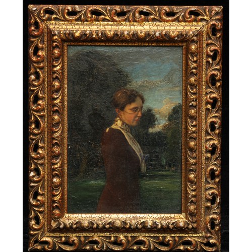 659 - English school (early 20th century)
Portrait of a Young Lady
oil on board, later laid on hardboard, ... 