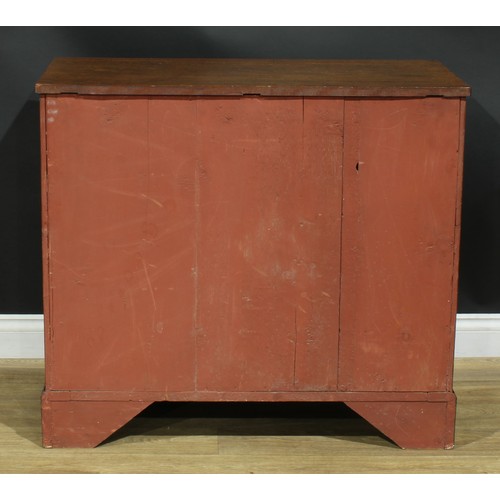 921 - A 19th century mahogany chest, slightly oversailing rectangular top above three long graduated cockb... 