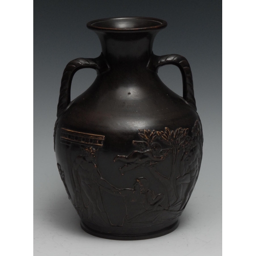 1065 - A 19th century Bing & Grondahl terracotta Portland vase, after the antique in the Grand Tour taste, ... 