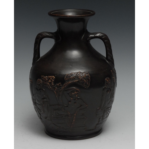 1065 - A 19th century Bing & Grondahl terracotta Portland vase, after the antique in the Grand Tour taste, ... 