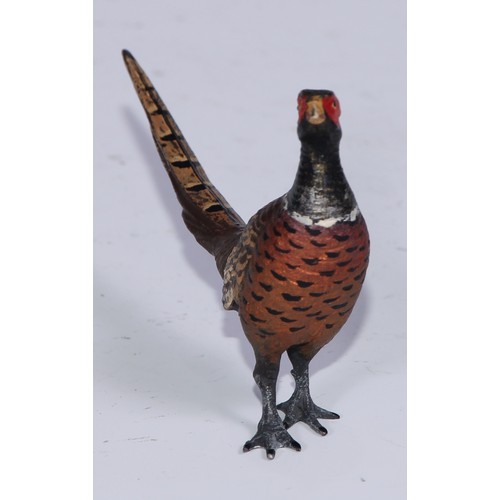 1152 - An Austrian cold painted bronze, of a pheasant, 9cm long