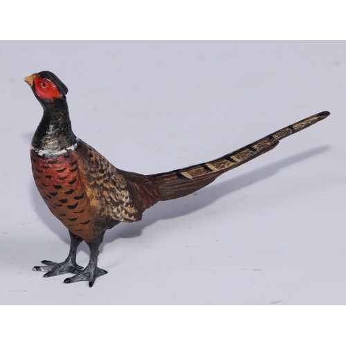 1152 - An Austrian cold painted bronze, of a pheasant, 9cm long