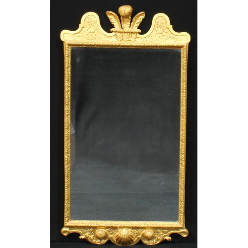 1309 - A 19th century giltwood Vauxhall pier glass, in the George II taste, bevelled mirror plate, Prince o... 