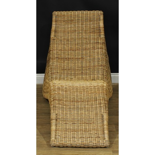 1629 - Modern Design - a rattan wicker Karlskrona chaise longue or lounge chair, by Carl Öjerstam for Ikea,... 