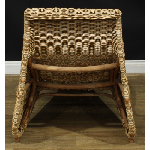 1629 - Modern Design - a rattan wicker Karlskrona chaise longue or lounge chair, by Carl Öjerstam for Ikea,... 