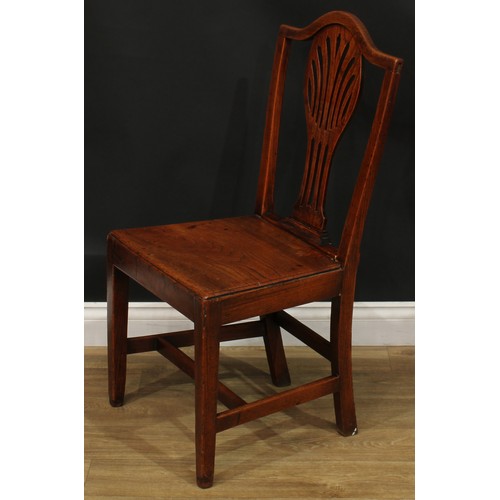 1278 - A harlequin set of six 19th century vernacular elm dining chairs, 95.5cm high, 50.5cm wide, the seat... 