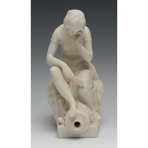 393 - A 19th century Copeland Parian figure, Contemplation, 23cm high, impressed mark