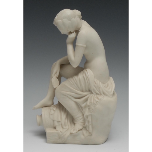 393 - A 19th century Copeland Parian figure, Contemplation, 23cm high, impressed mark