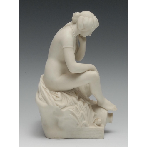 393 - A 19th century Copeland Parian figure, Contemplation, 23cm high, impressed mark