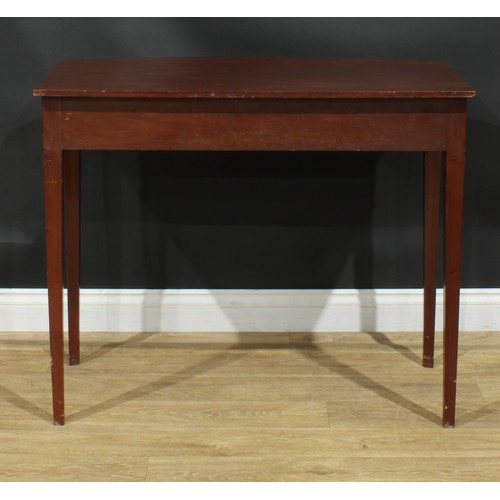 1105 - A George III mahogany bowfront side table, slightly oversailing top above a long cockbeaded frieze d... 