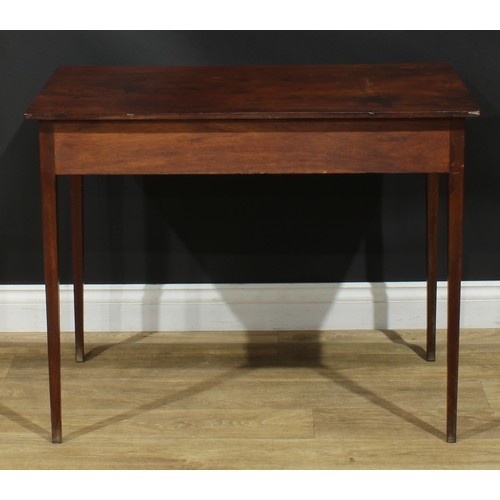 1229 - A George III mahogany side table, oversailing rectangular top above a pair of cockbeaded frieze draw... 