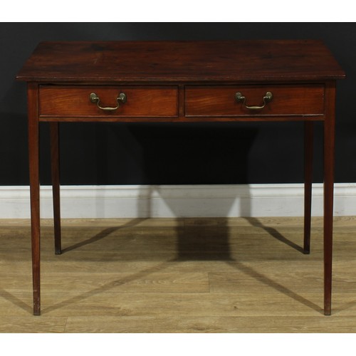 1229 - A George III mahogany side table, oversailing rectangular top above a pair of cockbeaded frieze draw... 