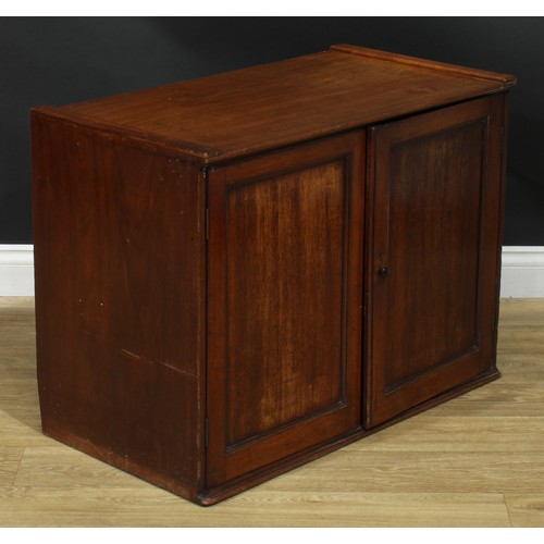 925 - A 19th century mahogany estate office correspondence or filing cabinet, flush rectangular top above ... 