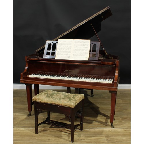 844 - An early 20th century double-curve baby grand piano, Carl Ecke, Berlin-Dresden-Posen, 98.5cm high, 1... 