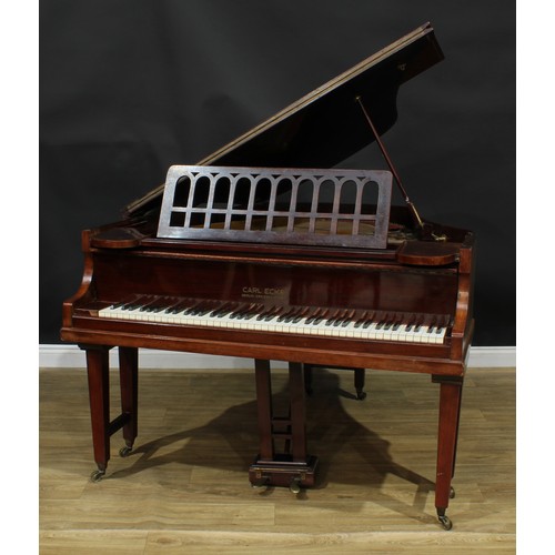 844 - An early 20th century double-curve baby grand piano, Carl Ecke, Berlin-Dresden-Posen, 98.5cm high, 1... 