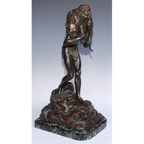 919 - Demétre Haralamb Chiparus (1886 - 1947), a brown patinated bronze, of an Orientalist figure carrying... 