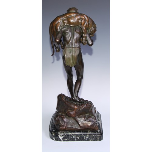 919 - Demétre Haralamb Chiparus (1886 - 1947), a brown patinated bronze, of an Orientalist figure carrying... 