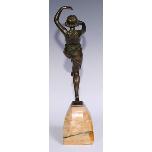 917 - Continental School (second quarter 20th century), a cold painted and patinated bronze, of an Art Dec... 