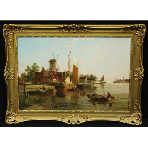 729 - William Raymond Dommersen (1850 - 1927)
Life on a Dutch Estuary
signed, oil on canvas, 49cm x 73cm