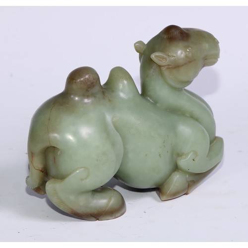 797 - A Chinese jade carving, of a camel, 14cm long