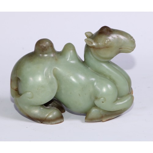 797 - A Chinese jade carving, of a camel, 14cm long