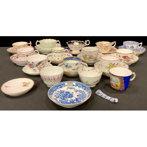 471 - Porcelain - 18th and 19th century tea wares, various factories, Worcester, etc (qty)