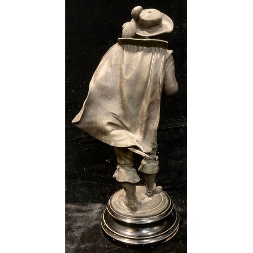 830 - A Victorian spelter figure, of a Cavalier, 45.5cm high