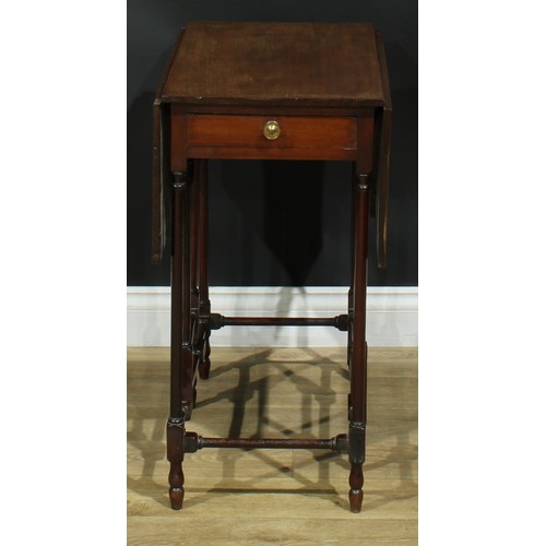 1174 - A George III Revival mahogany insect-leg table, rectangular top with fall leaves above a single frie... 