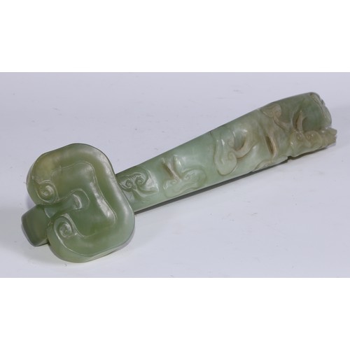 747 - A Chinese jade ruyi sceptre, 34.5cm long