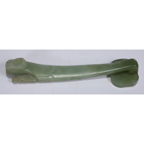 747 - A Chinese jade ruyi sceptre, 34.5cm long