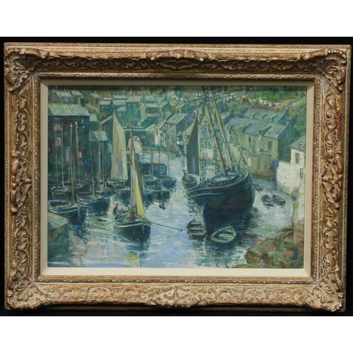 628 - English Impressionist School (20th century)
Polperro Harbour, Cornwall
oil on board, 30cm x 41cm