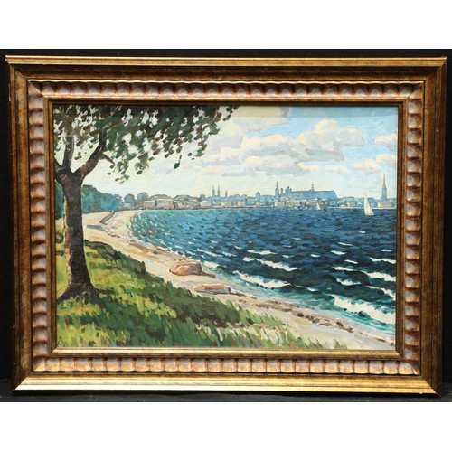 689 - Impressionist School
Coastal View
signed with monogram AV, oil on board, 47cm x 66cm