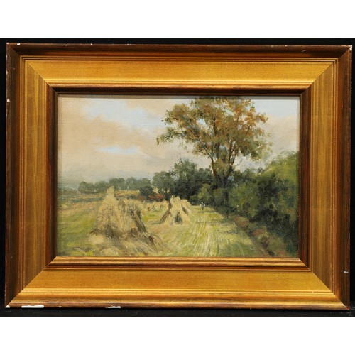 657 - English School (early 20th century)
Impressionist Landscape with Corn Stooks
oil on board, 22.5cm x ... 