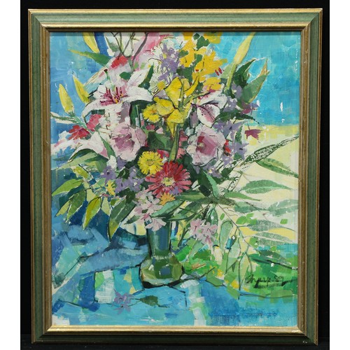 721 - Sharp (20th century)
Abstract Still Life
signed, dated 89, oil on canvas, 64cm x 54cm