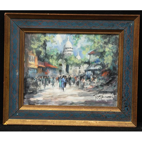 716 - Robin Hazelwood
Place de Tertre, Paris
signed, oil on hardboard panel, 16.5cm x 21cm