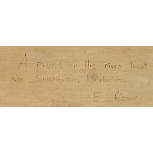 627 - E Rowe (19th century)
A Bend on the River Trent Near Swarkestone, Derbyshire
signed, inscribed to ve... 