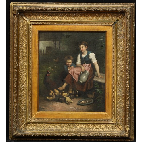 634 - English School (19th century)
Feeding the Chicks
oil on canvas, 30cm x 25.5cm