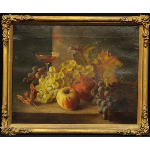 640 - English School (19th century)
Still Life, Ripe Fruit and a Glass of Wine
oil on canvas, 35.5cm x 45c... 