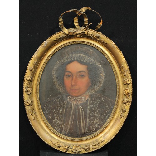 638 - English School (19th century)
Portrait of a Young Lady
oil on board, oval, 44.5cm x 37cm