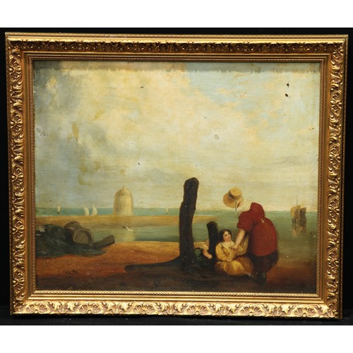 636 - English School (19th century)
Hide and Seek on the Beach
oil on canvas, 49cm x 59cm