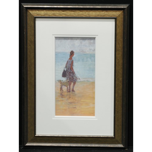 648 - Mary Beresford Williams (1931 - 2003)
A Walk on the Beach
signed with initials, watercolour and goua... 