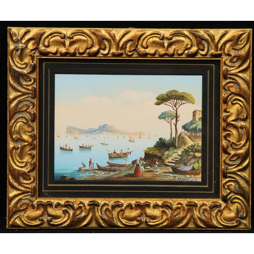 588 - F Moretti (Italian 19th/early 20th century)
The Bay of Naples
signed, gouache, 10cm x 13.5cm