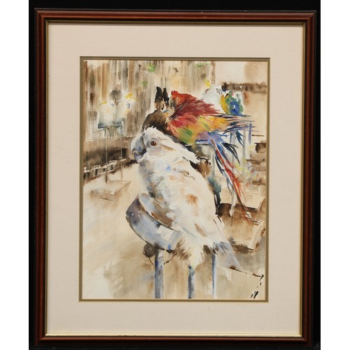 575 - After Joseph Crawhall
Parrots
watercolour, 43cm x 33cm