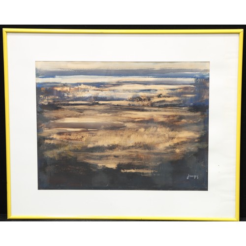 582 - Daniel Jaugey (Bn.1929)
Landscape
signed, label to verso, mixed media, 48cm x 63cm