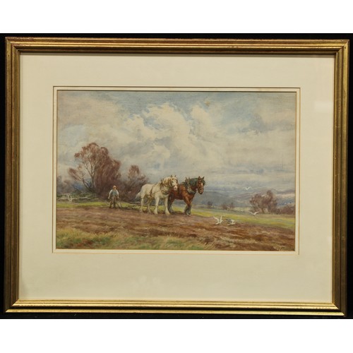 609 - Frederick J Knowles (19th/early 20th century)
The Plough Team
signed, watercolour, 30cm x 45cm